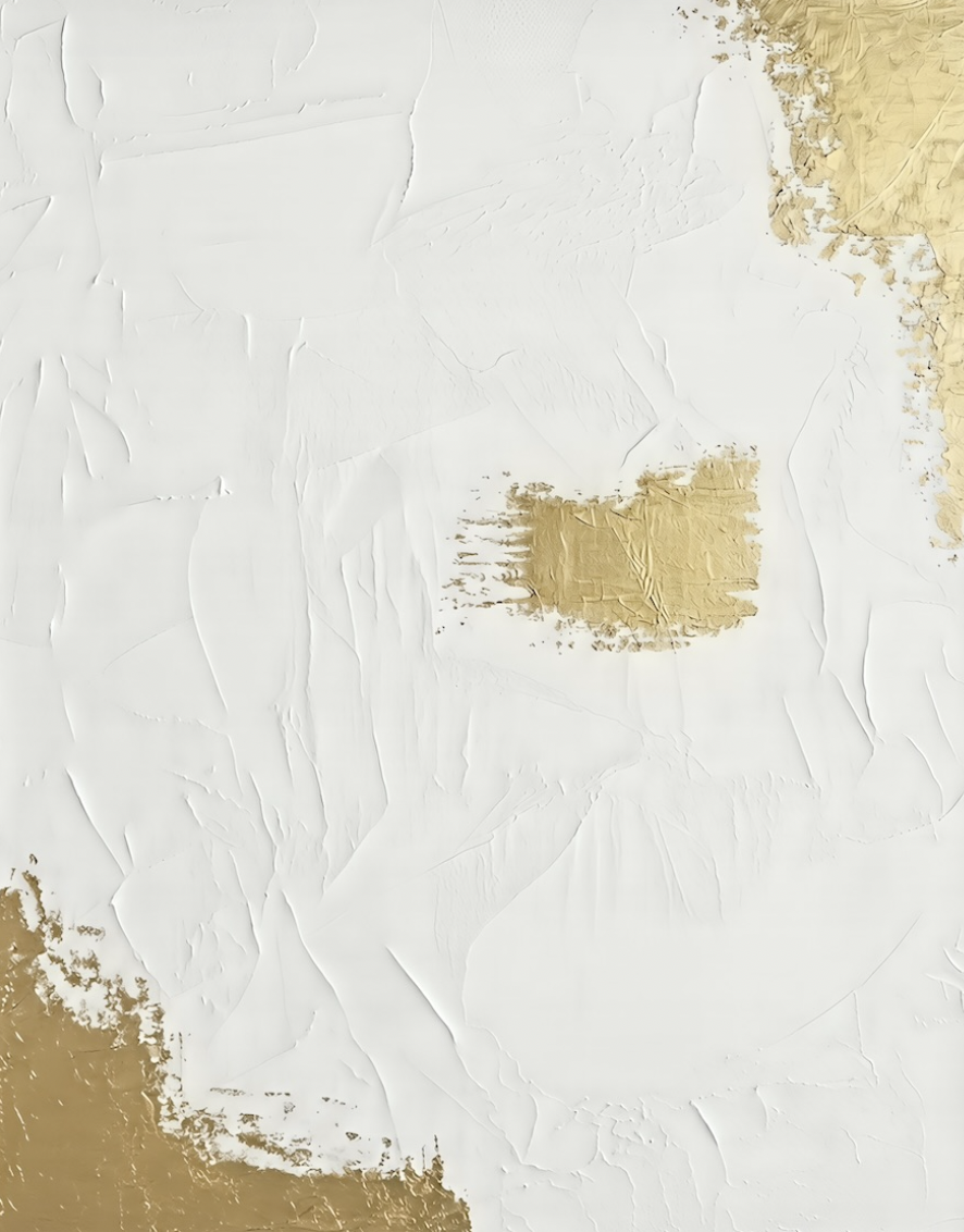 White and gold abstract canvas print