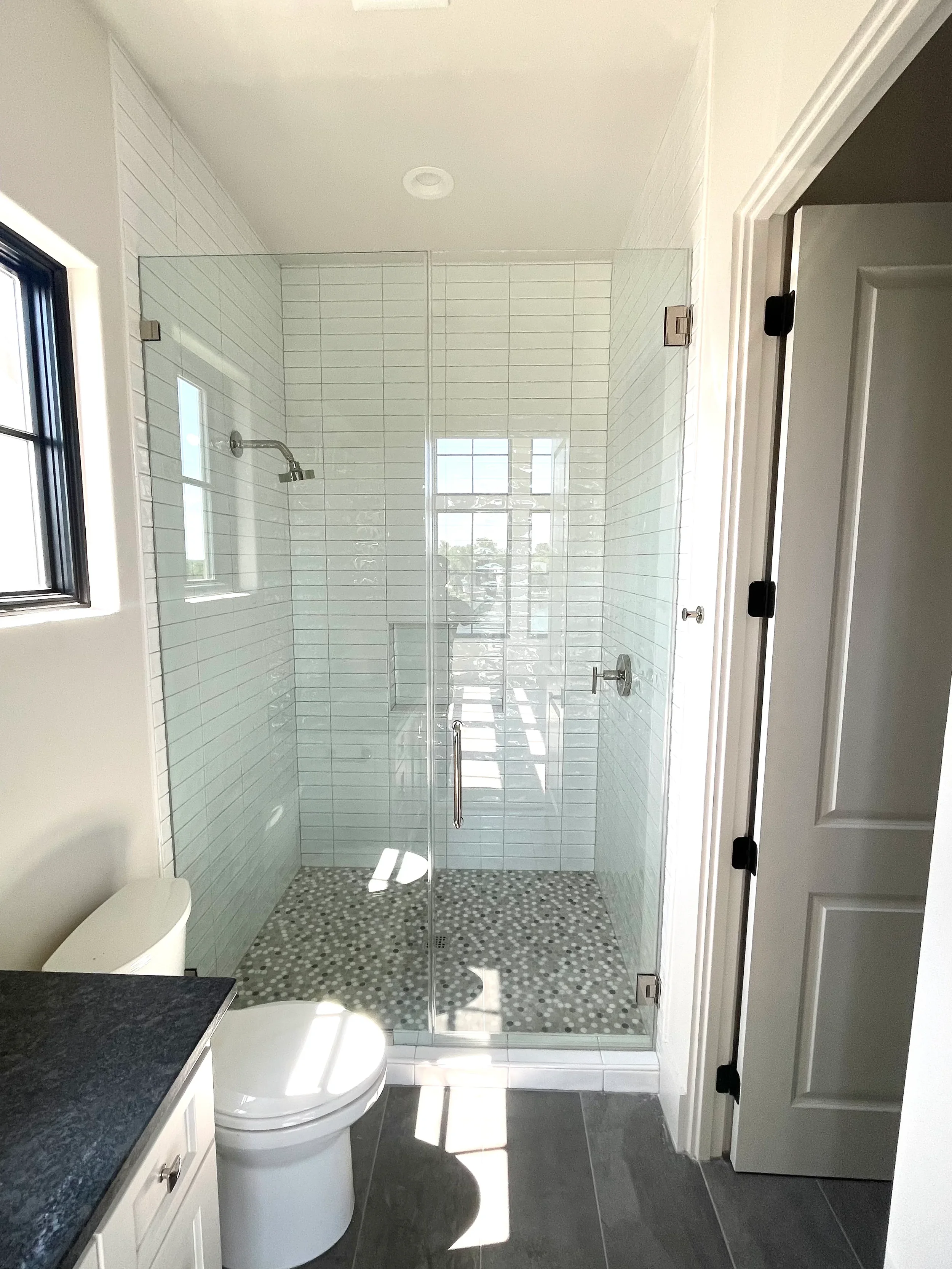 Dayton Texas Shower Glass. Frameless Shower. Modern shower. Clean Shower
