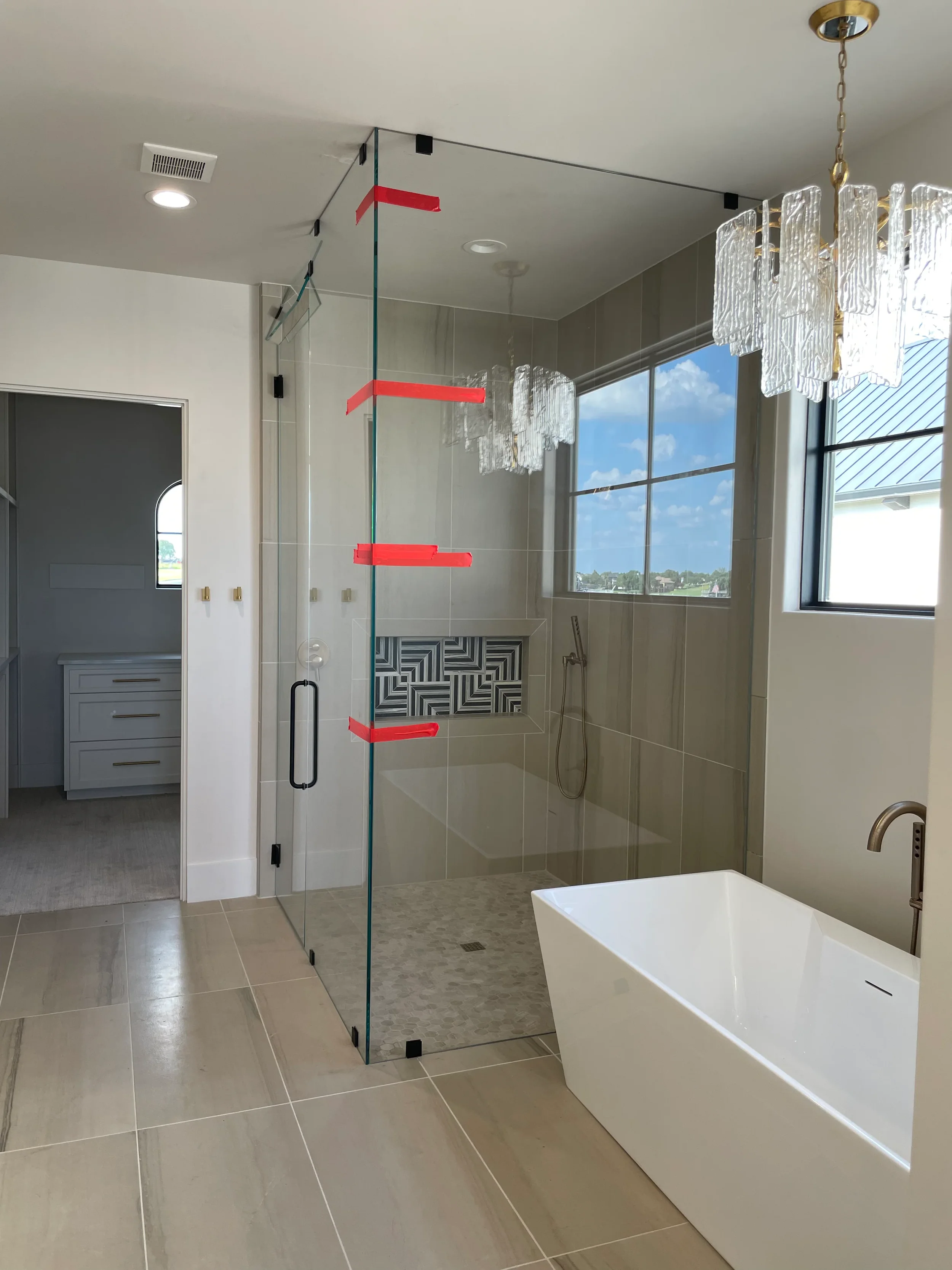 Galveston Texas Shower Glass. Modern Shower. Frameless Shower.