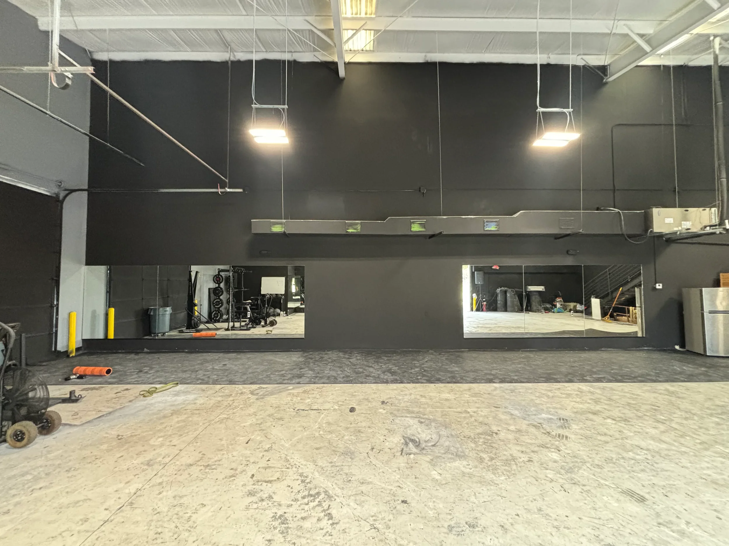 Wall of mirrors for commercial gym Houston Texas