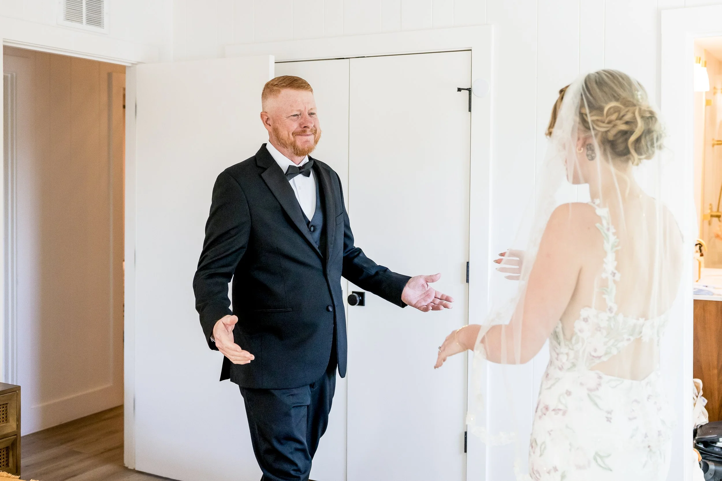 First look with father of the bride