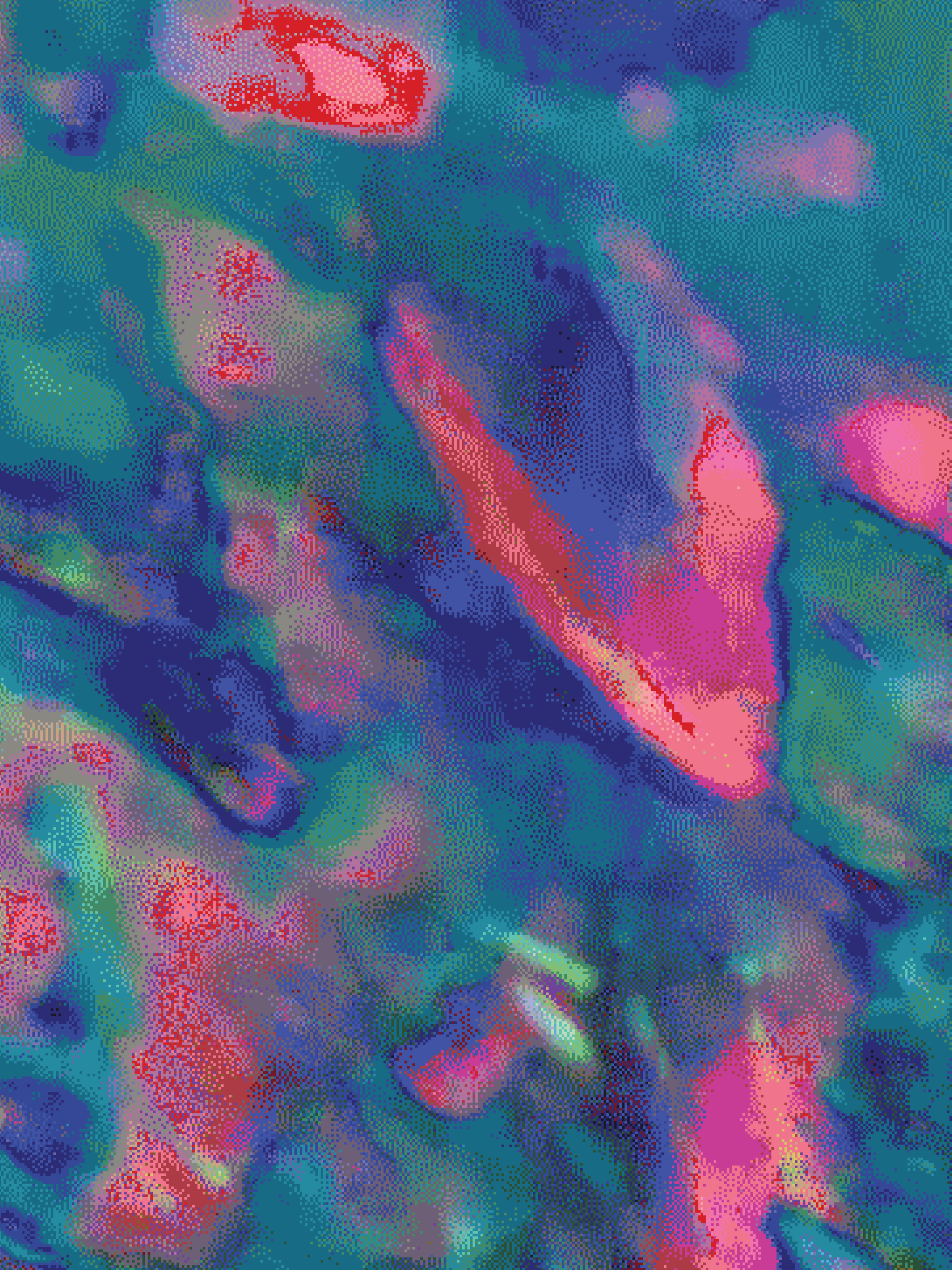 Coral 88 (2026). Ink, aluminum, 36 × 24 × 1.25 in