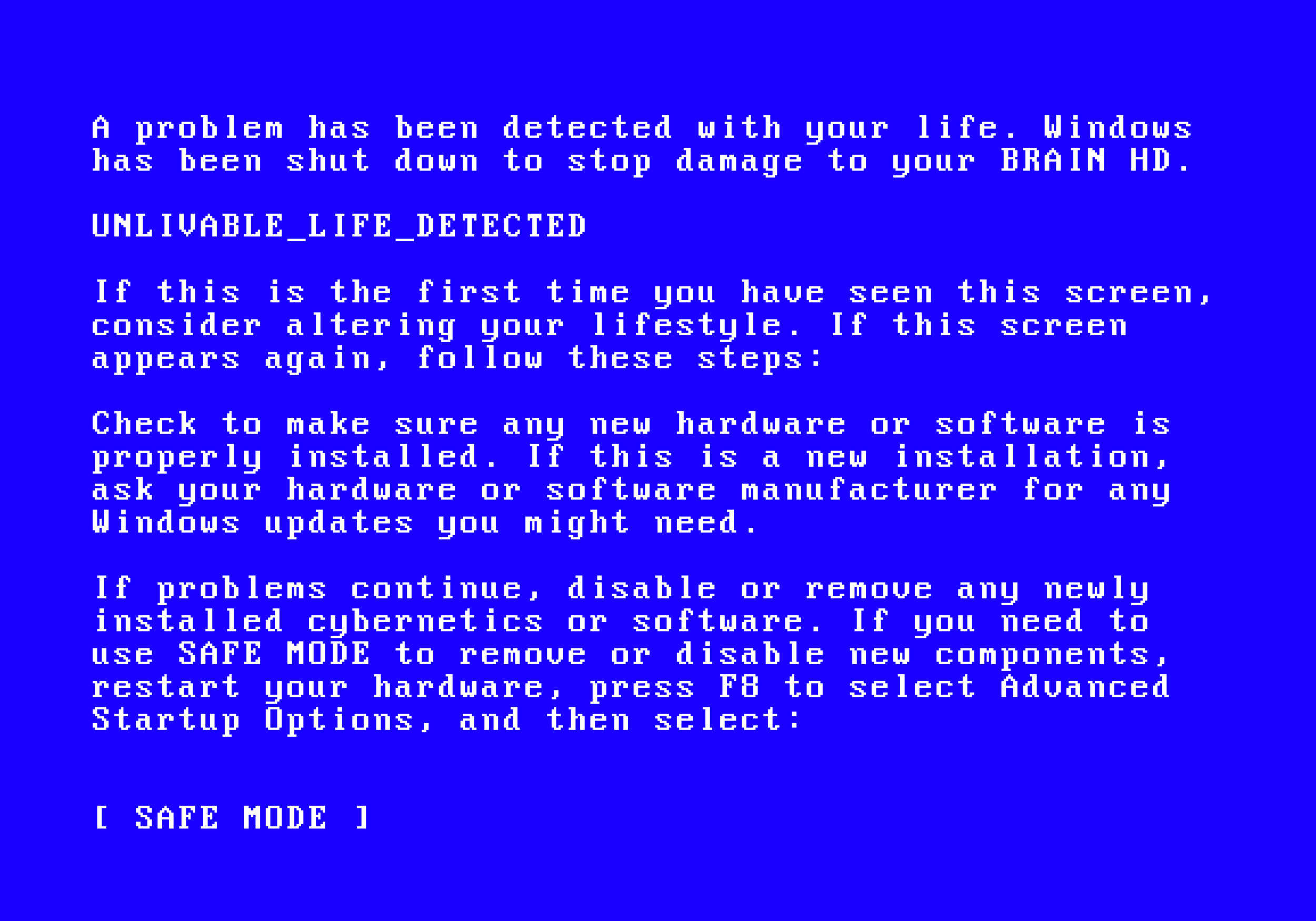 SAFE MODE (2024). Ink, aluminum, 72 x 48 x 1.25 in