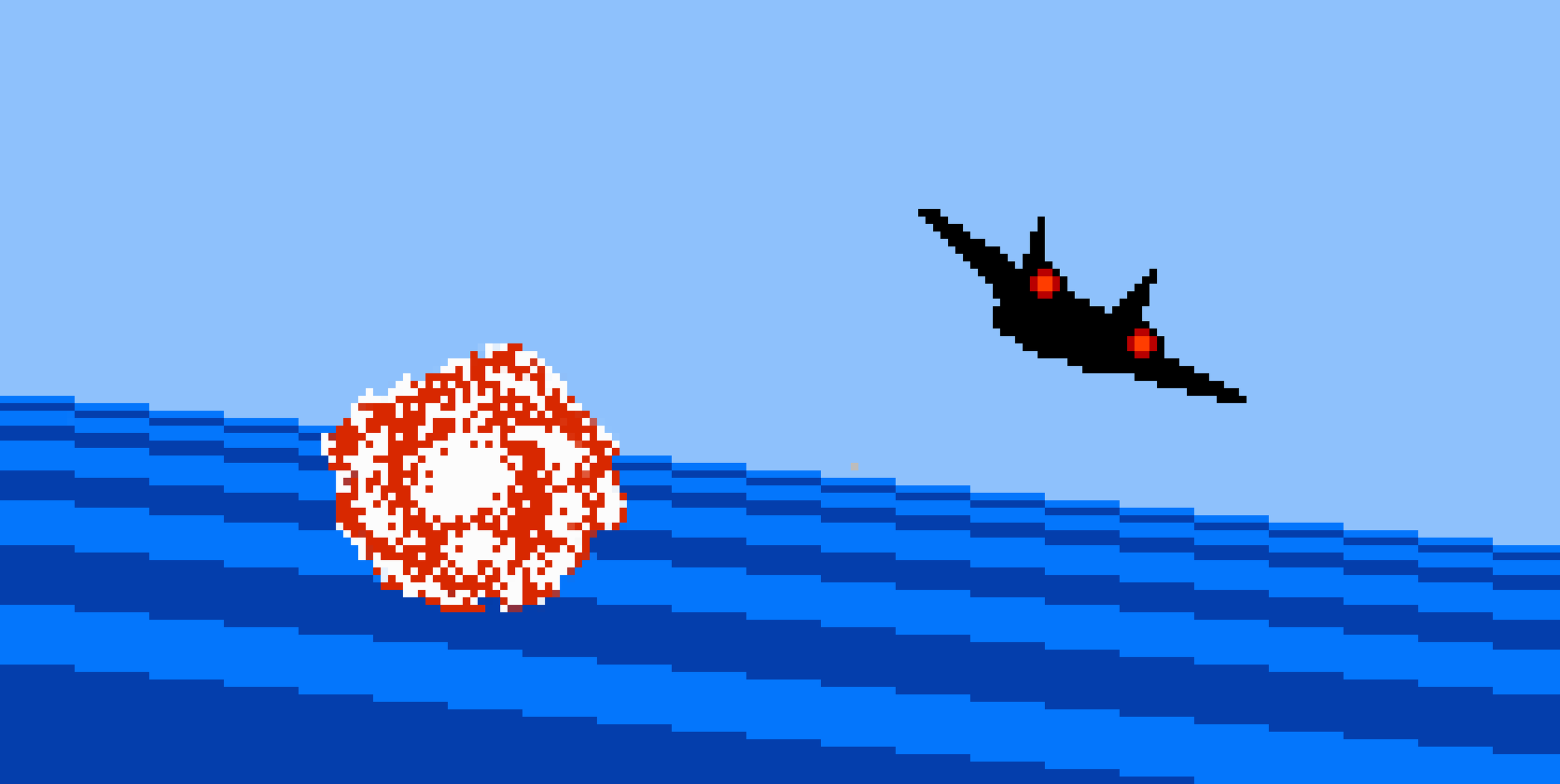 JET [DEMON] (2025). Ink, aluminum, 72 x 36 x 1.25 in