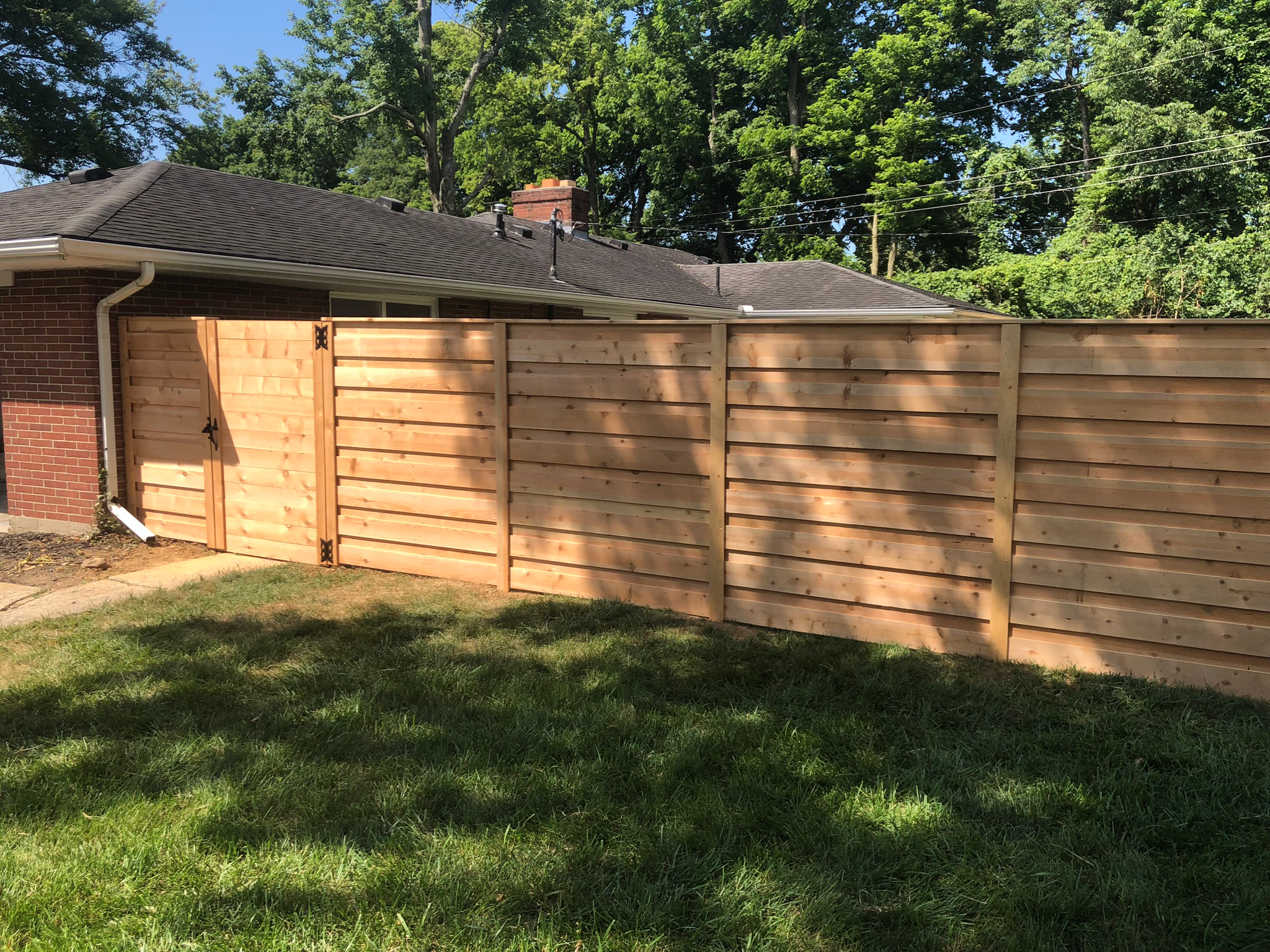 Horizontal Board on Board Privacy Fence (Outside)