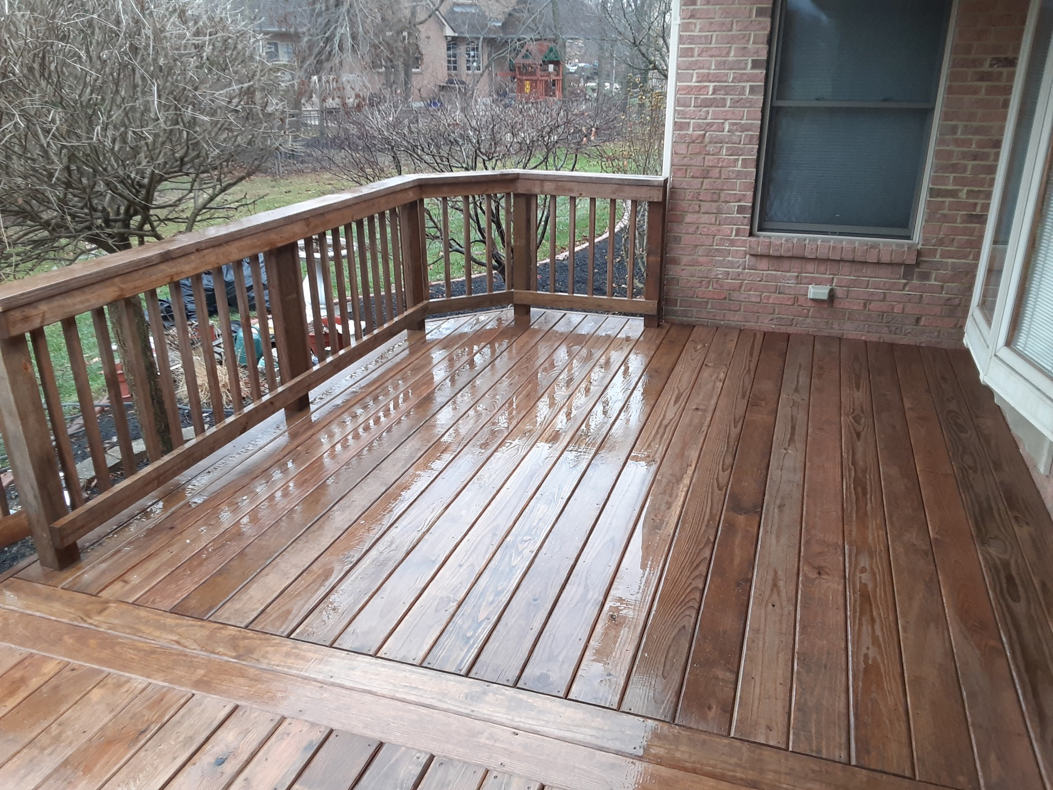 Wood Deck with Railing