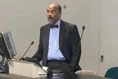 Dr Tarik Elhadd delivering his presentation at the launch of his book 'The Evolution of Modern Medicine in the Anglo-Egyptian Sudan 1924-1956'