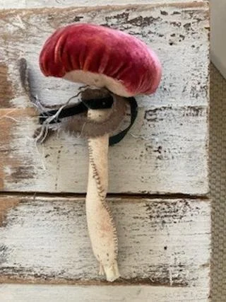 Handcrafted Velvet Mushroom Decor