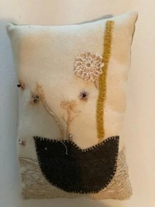 Embroidered Wool Decorative Pillow