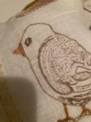 Embroidered Linen Pillow