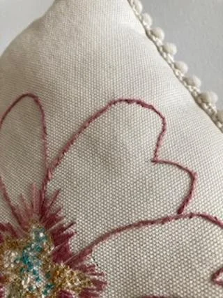 Hand embroidered pillow