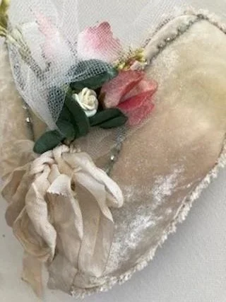 Handcrafted Velvet Heart with Floral Accents