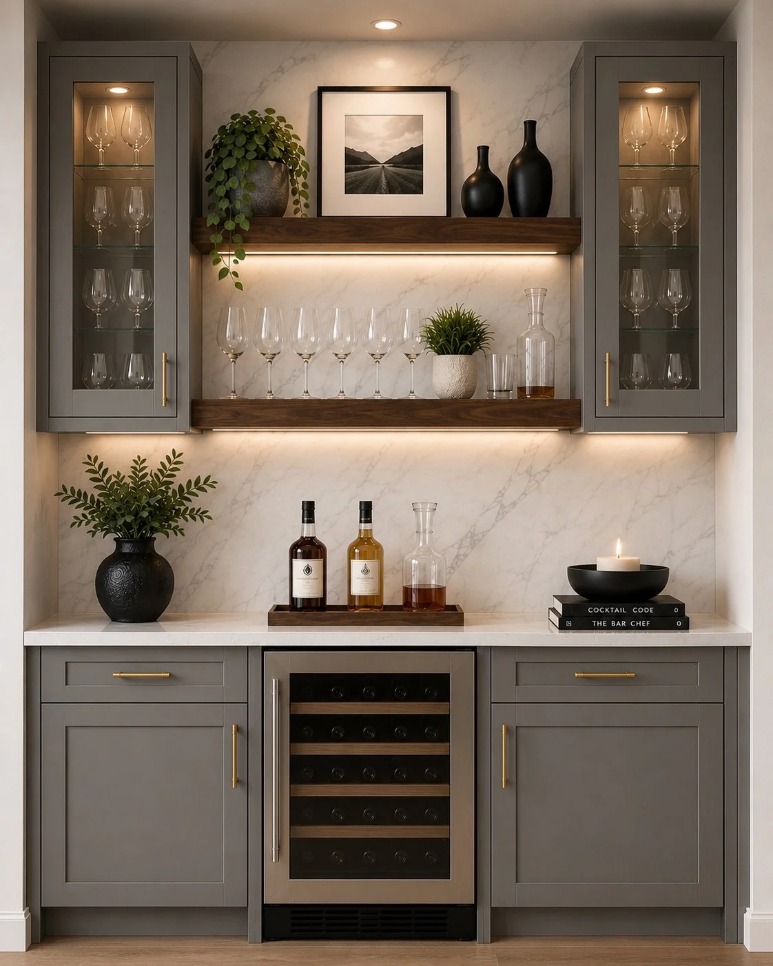 BAR we proposed transforming the mudroom into custom bar