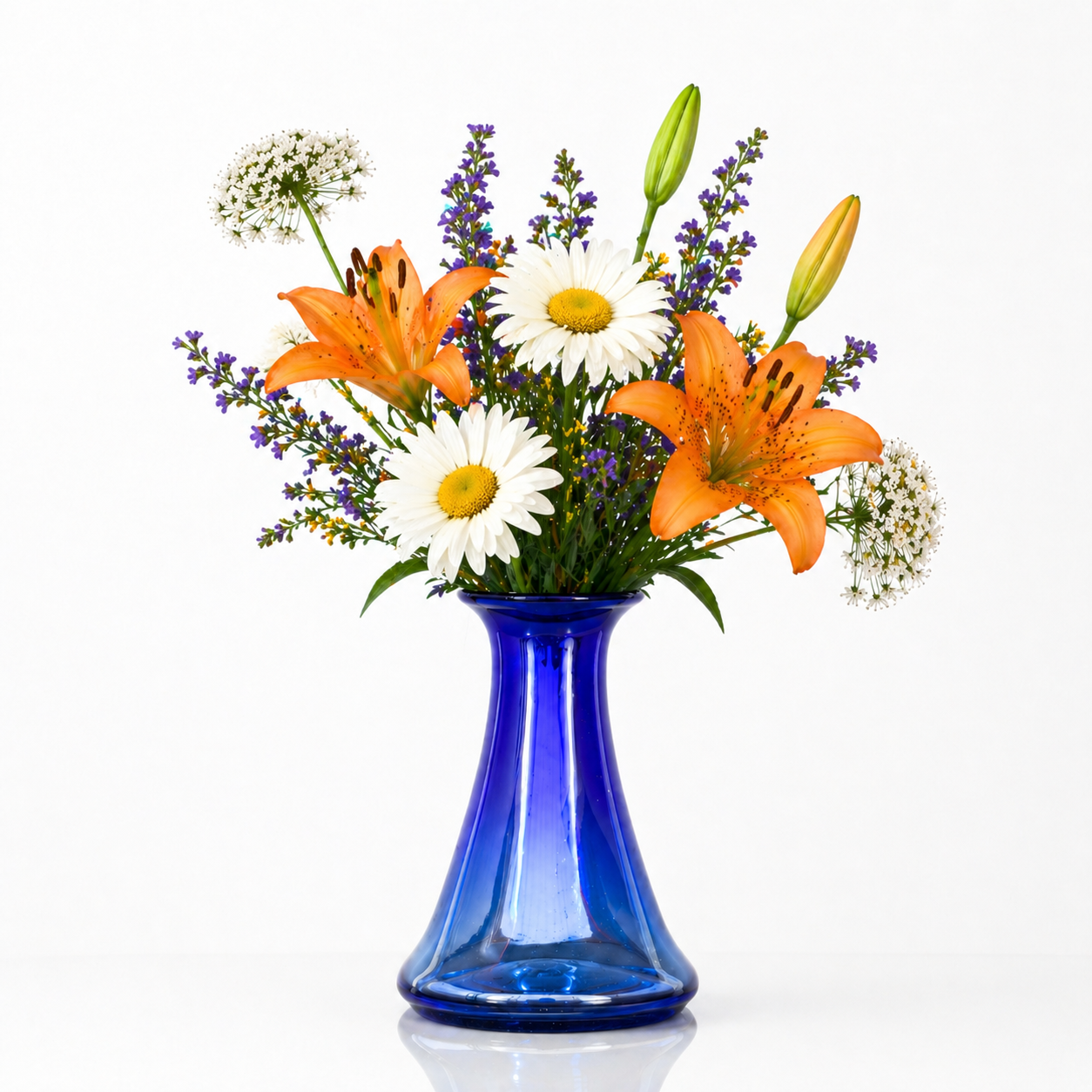 handblown flower vase #6288