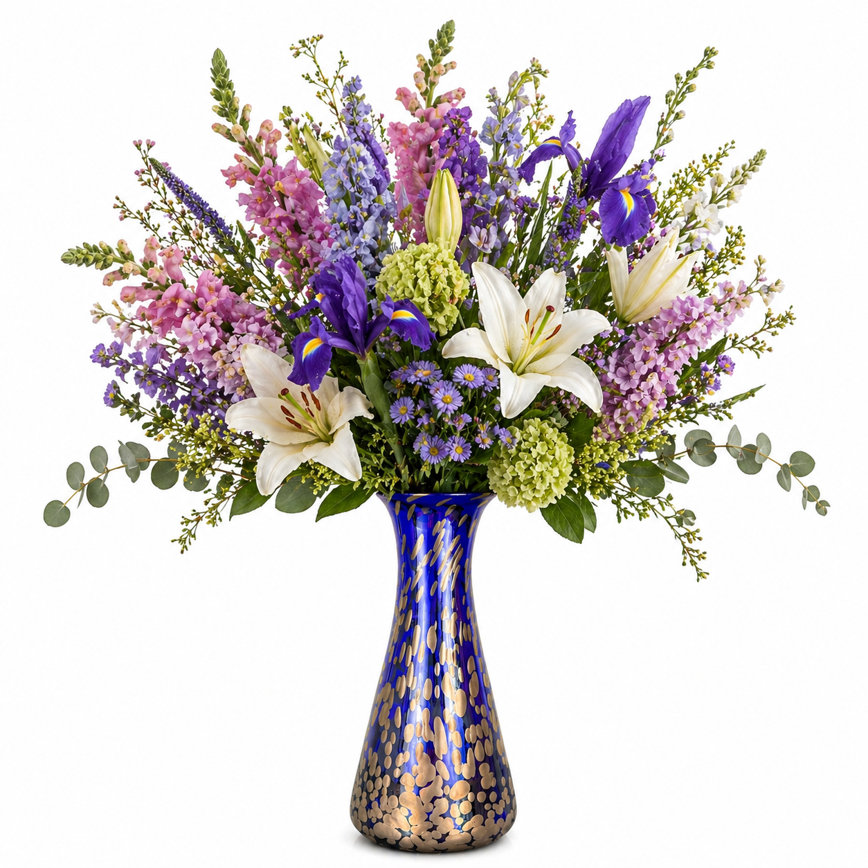 handblown flower vase #6512