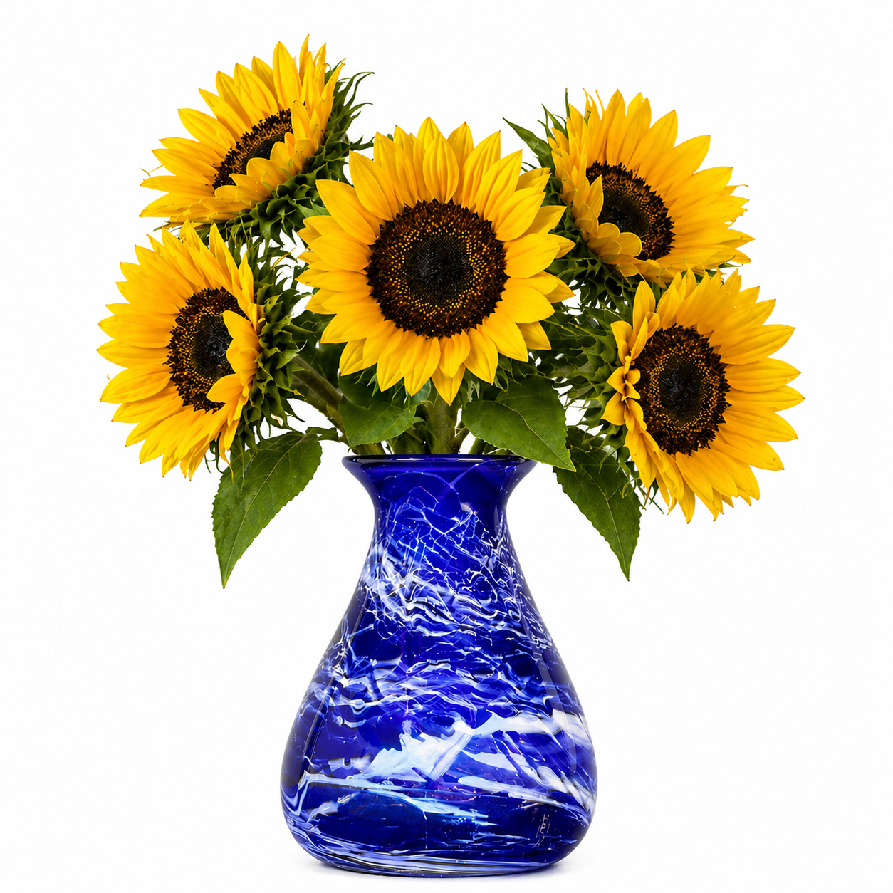 handblown flower vase #7377