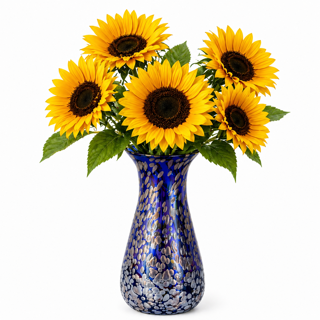 handblown flower vase #7167