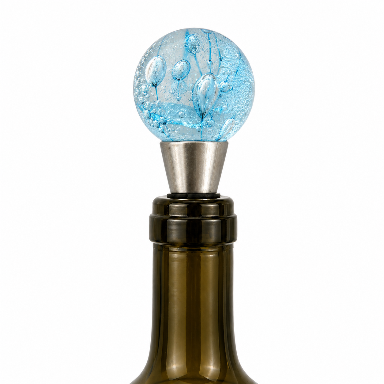 handmade copper blue wine stopper
