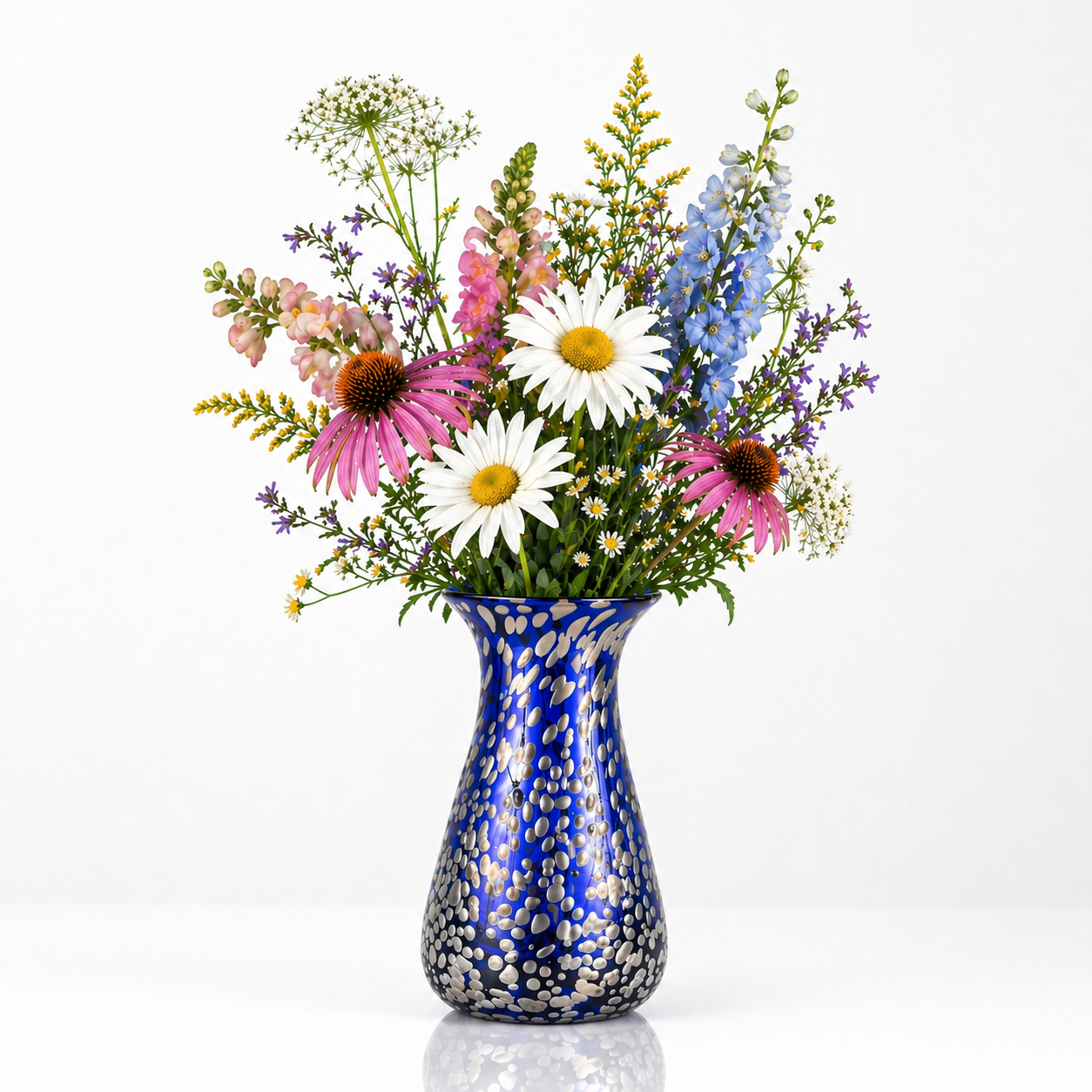 handblown flower vase #7167