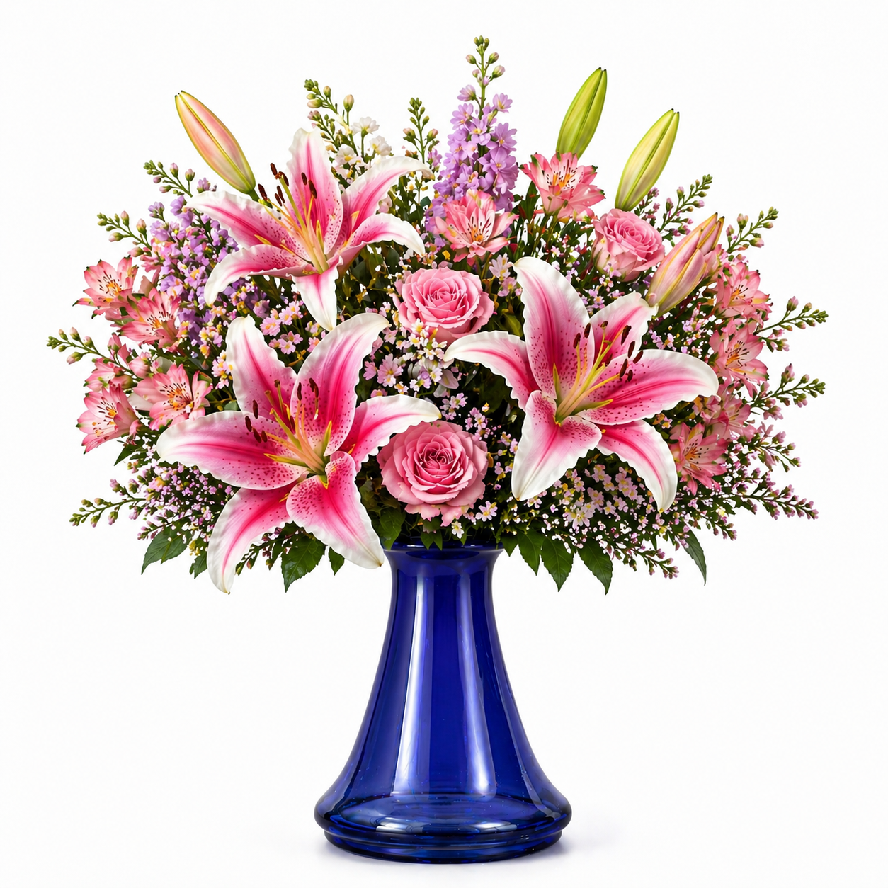 handblown flower vase #6288