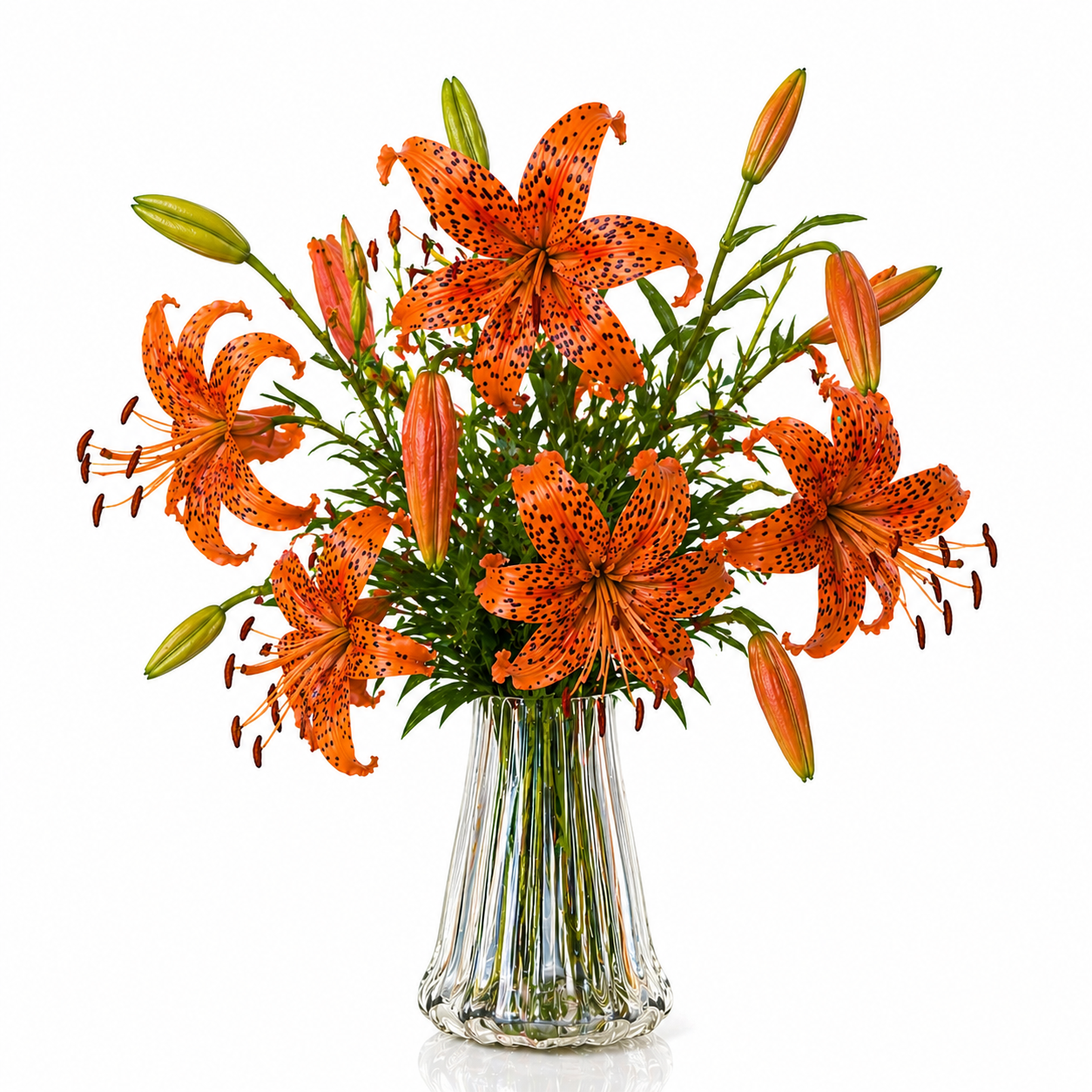 handblown flower vase #7796