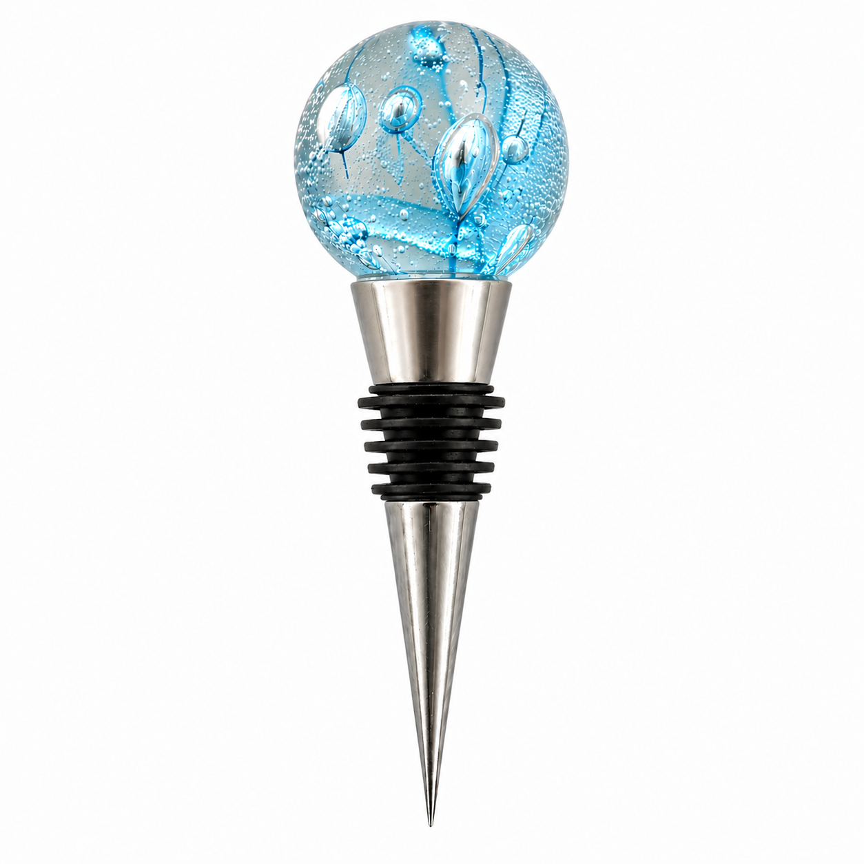 handmade copper blue wine stopper