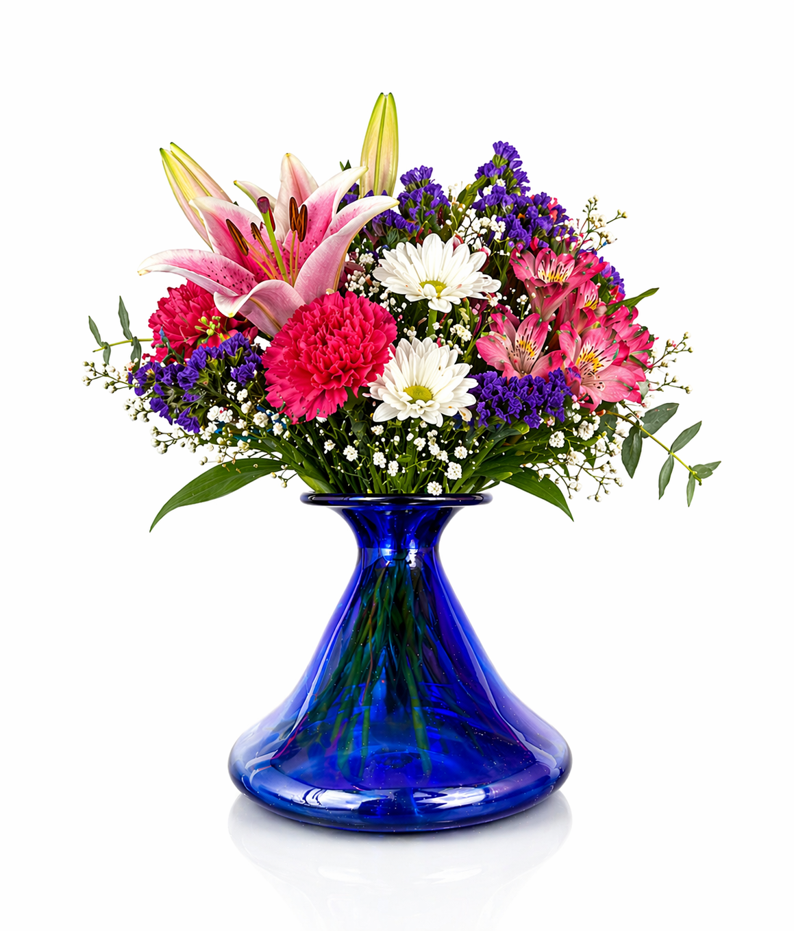 handblown flower vase #1555