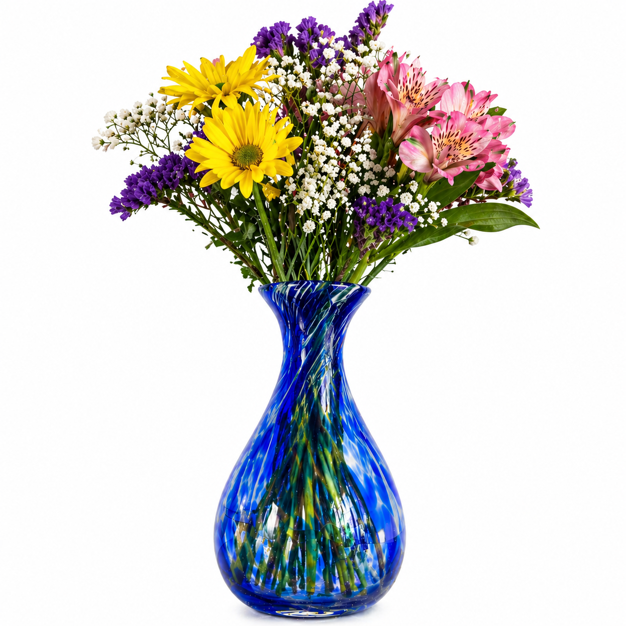 handblown flower vase #6549