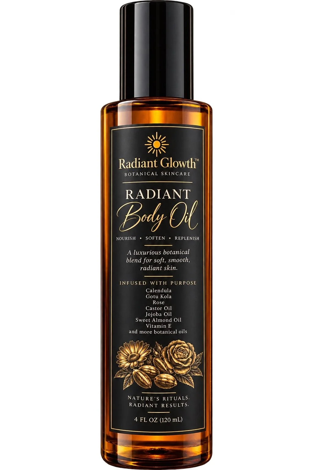 Radiant Body Oil  Botanical Body Oil NOURISH. SOFTEN. REPLENISH.