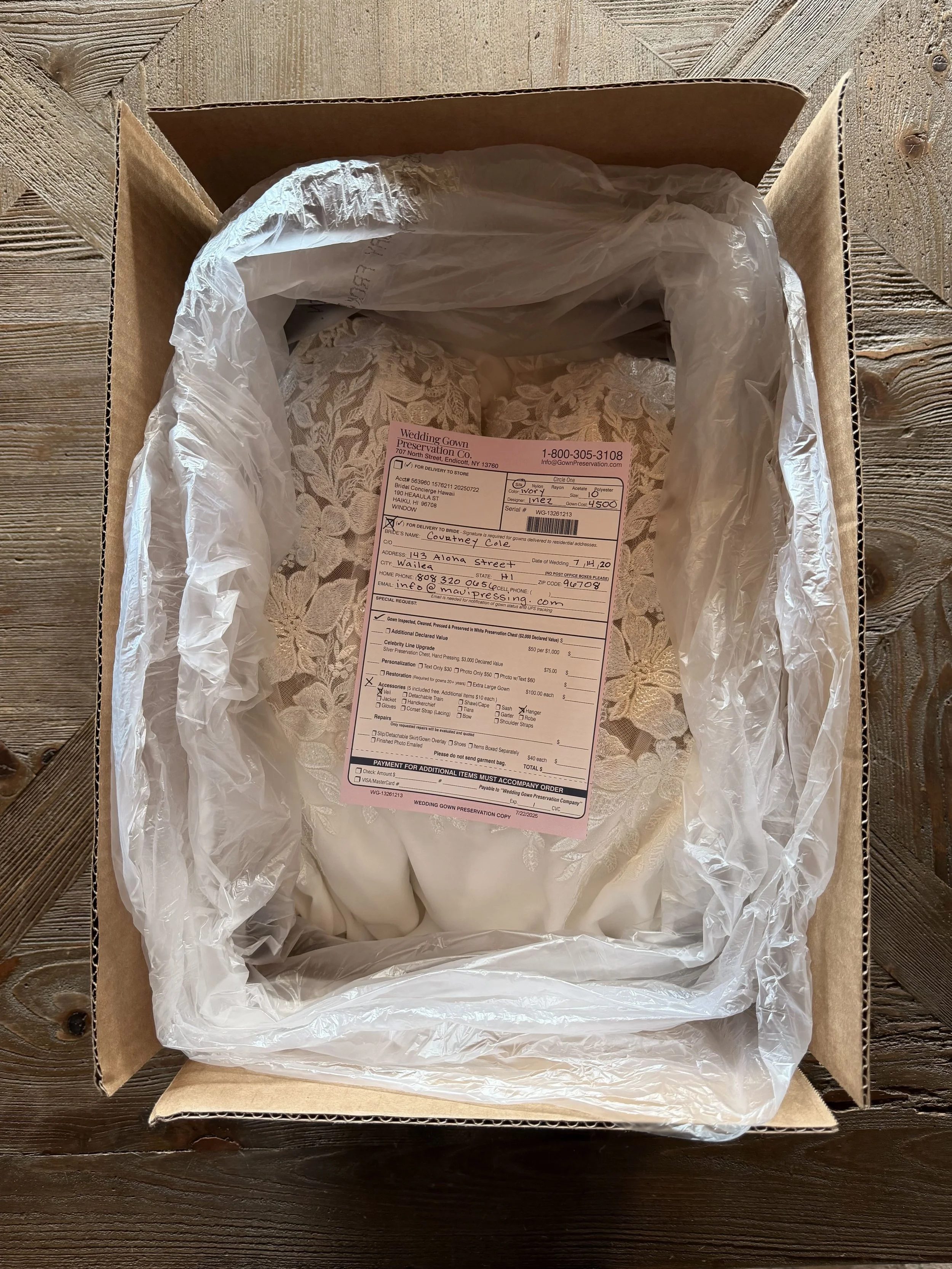 Step 5 - Place the detailed info sheet in the bag, twist tie shut and tape box closed.  