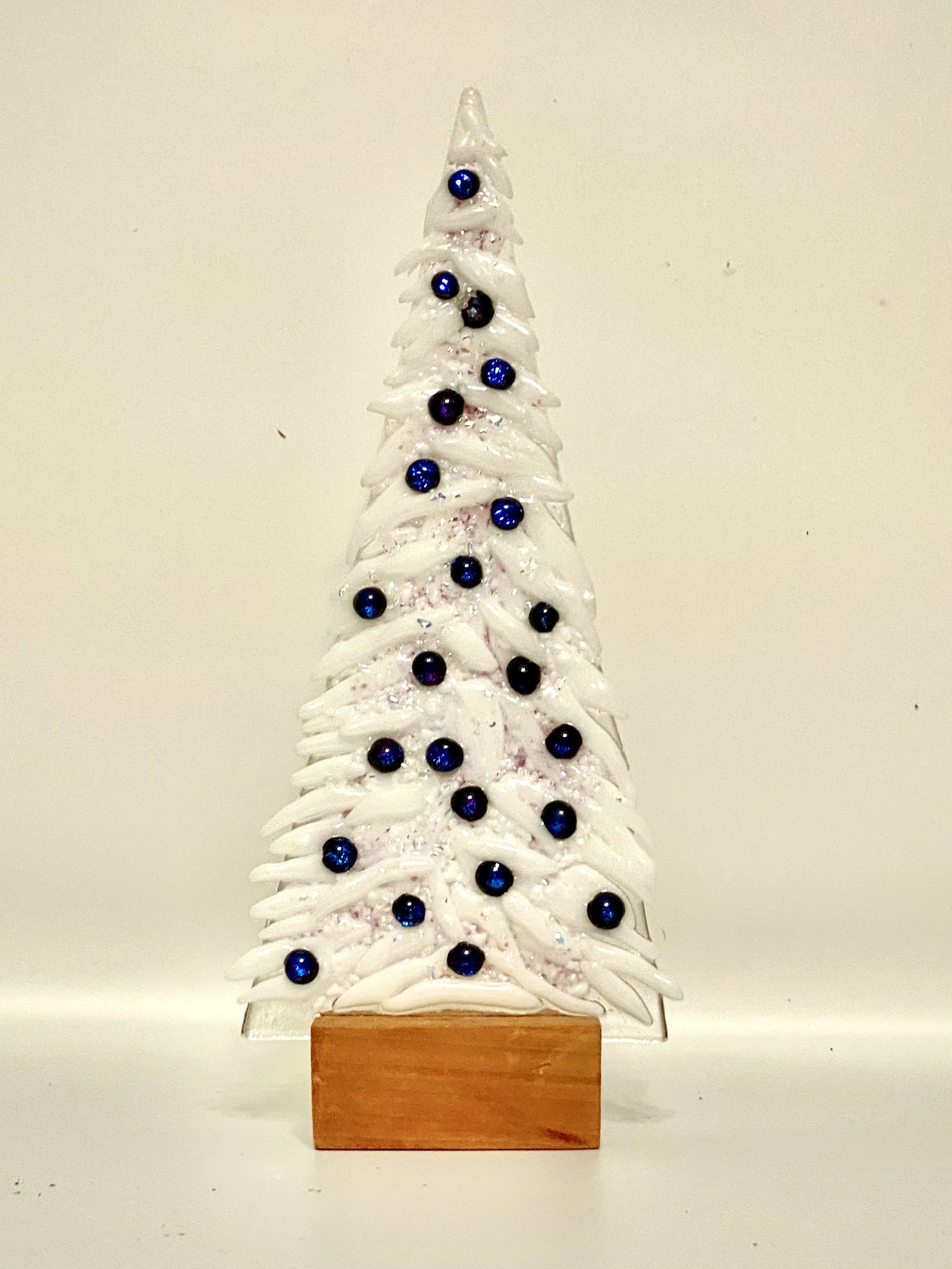 Dazzling Fused Glass Christmas Tree with Dichroic Accents