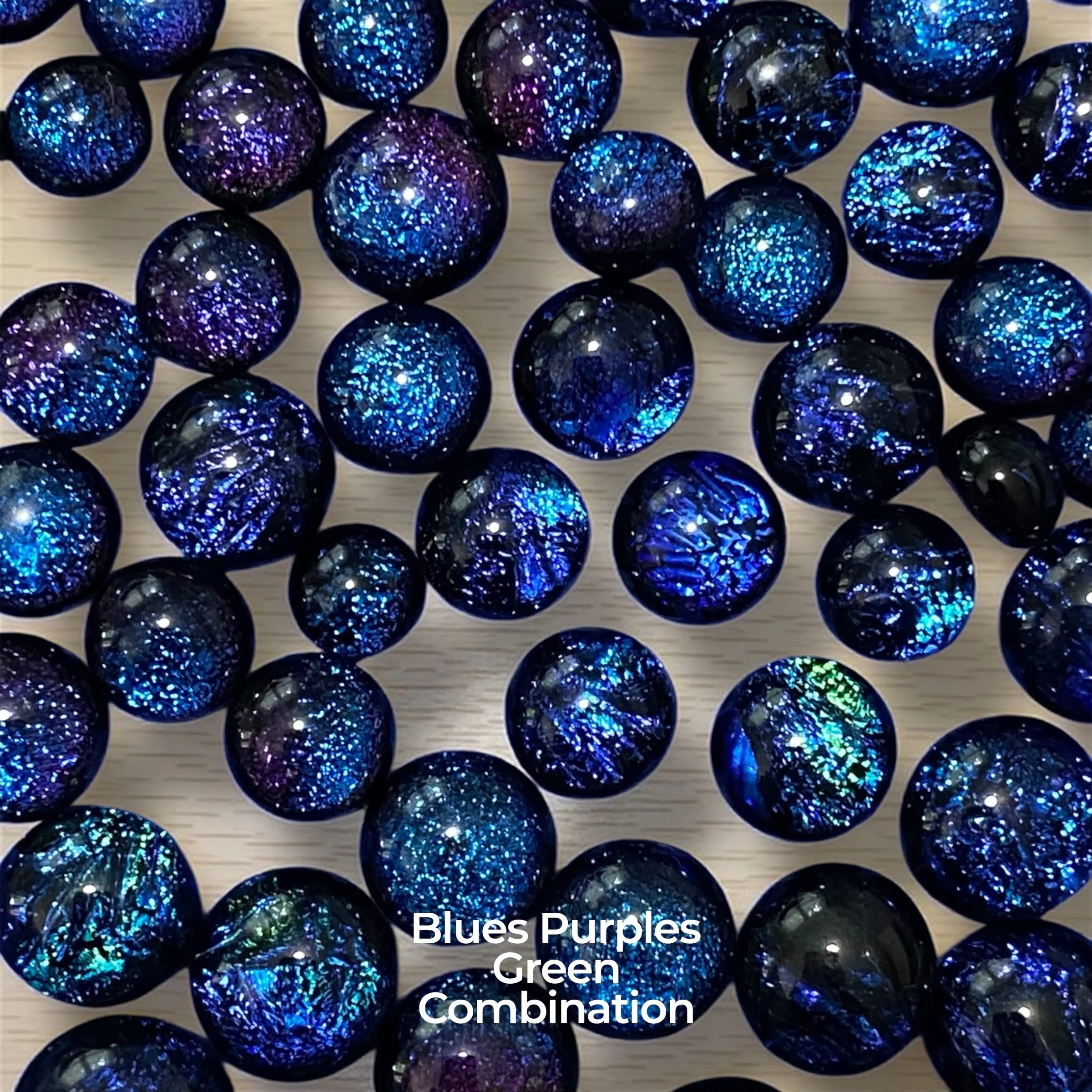 Dichroic Cabochon Blue/Purple/Green Combination