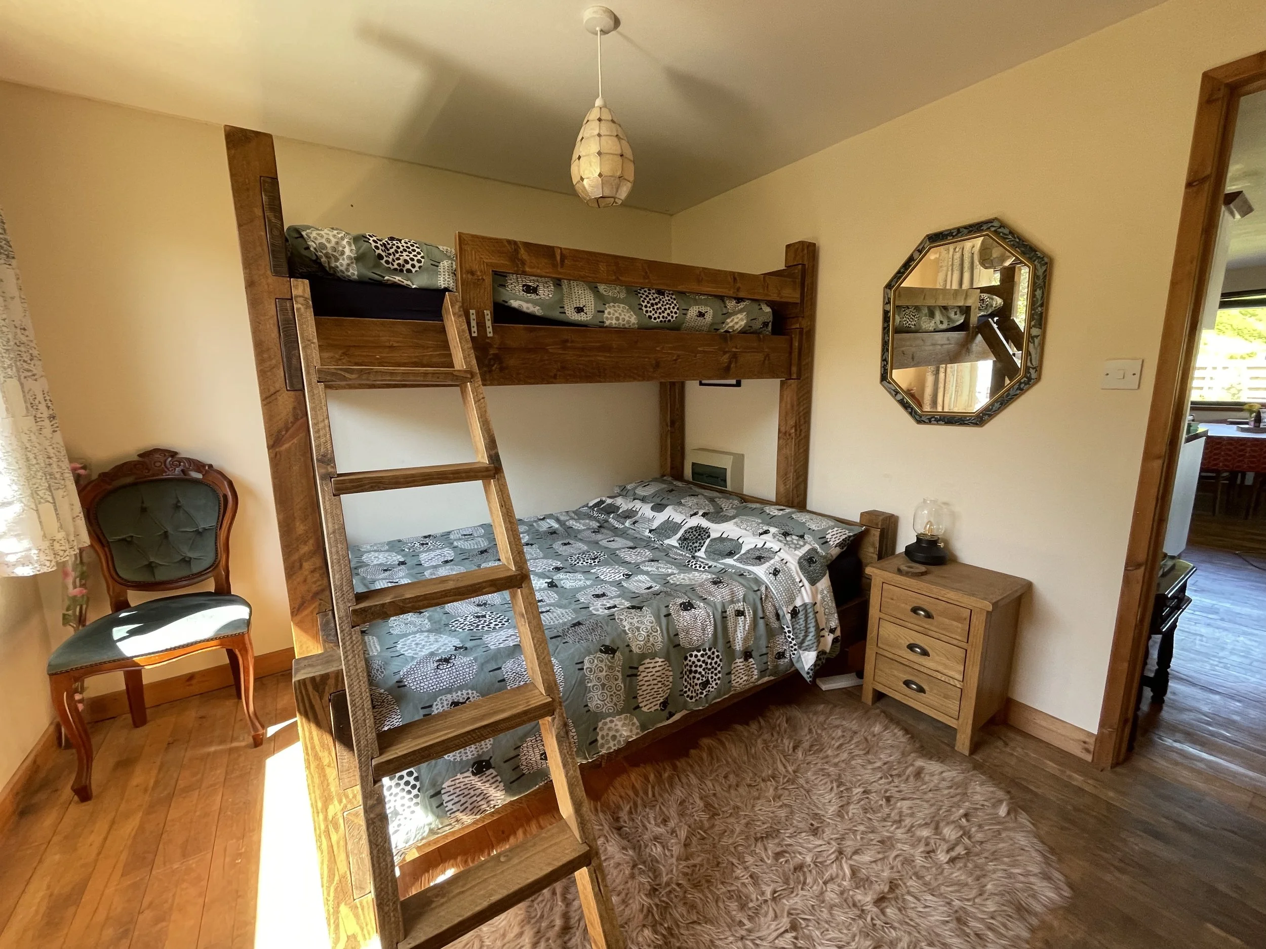 Rustic double bunk bed - perfect for families 