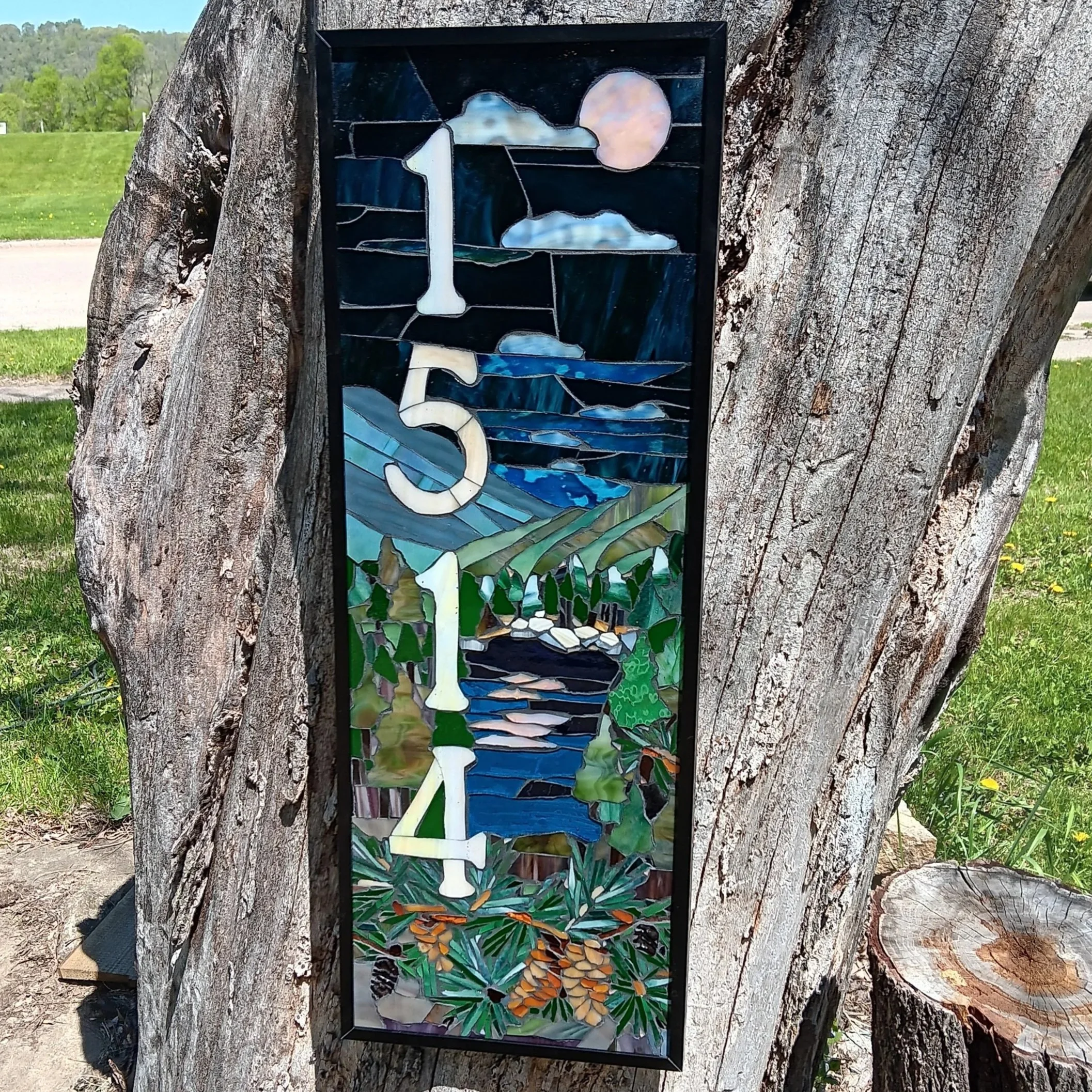 Custom House Numbers Stained Glass Mosaic