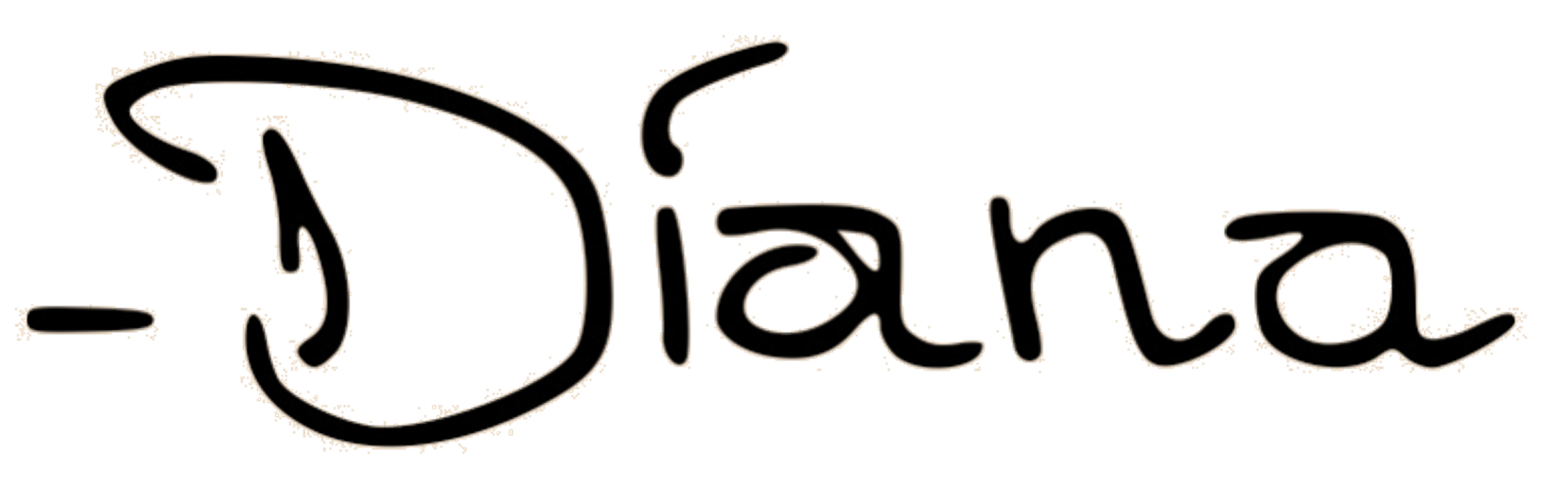 The image shows the word 'Diana' written in black handwritten style text signature.