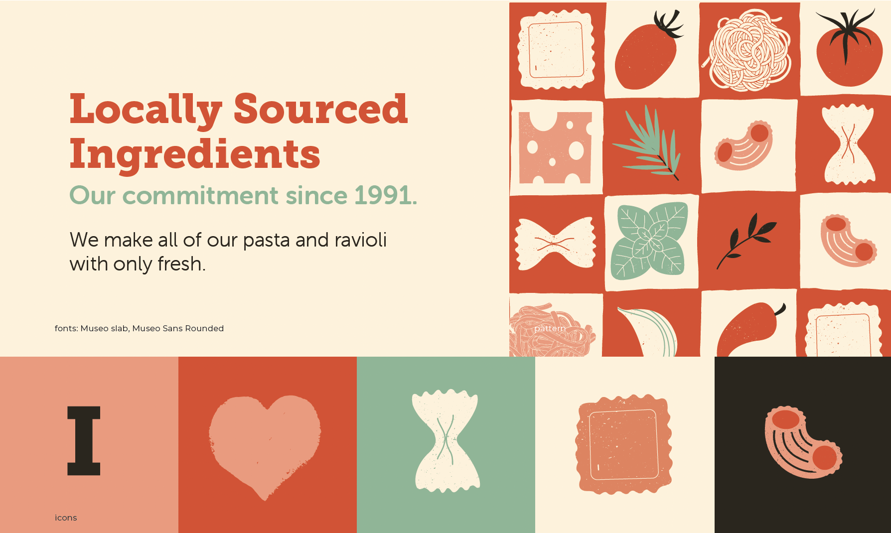 Illustrations and pattern to match branding