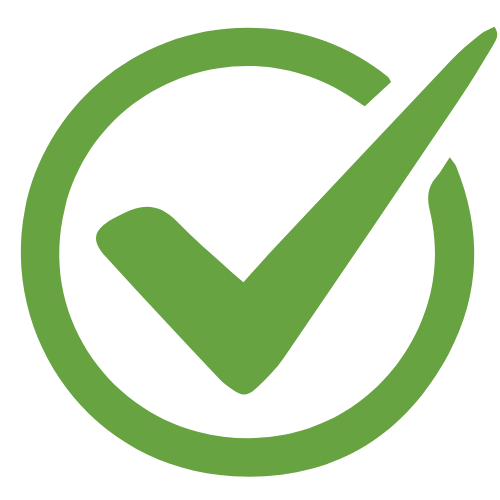 Green checkmark inside a green circle