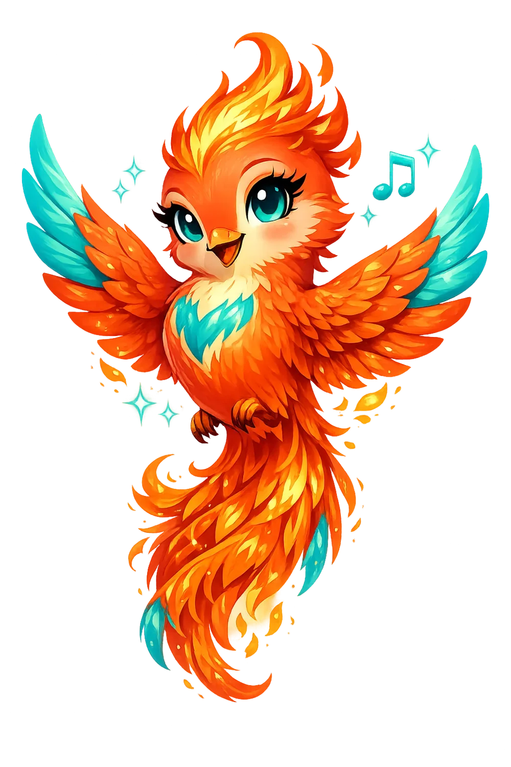 Aria, the Vocal Refresh phoenix mascot