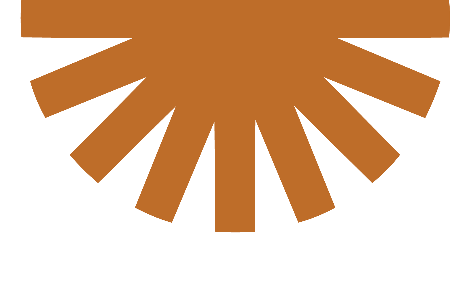 A stylized graphic of a brown burst or explosion shape with black outline.