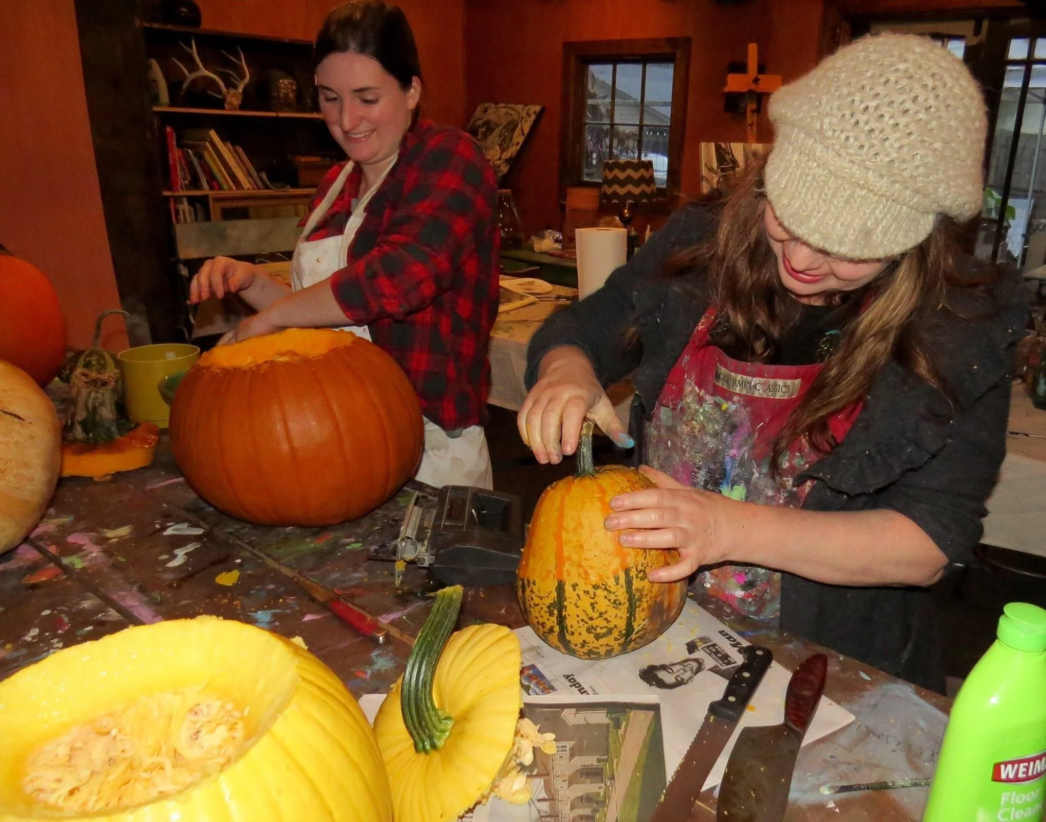 2021 - Boo! The studio also doubles as our pumpkin carving station during the holidays