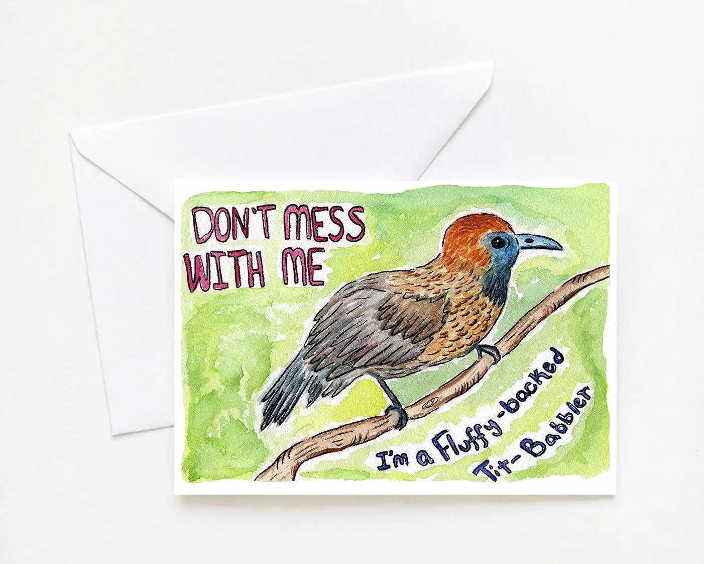 Fluffy-Backed Babbler Greeting Card