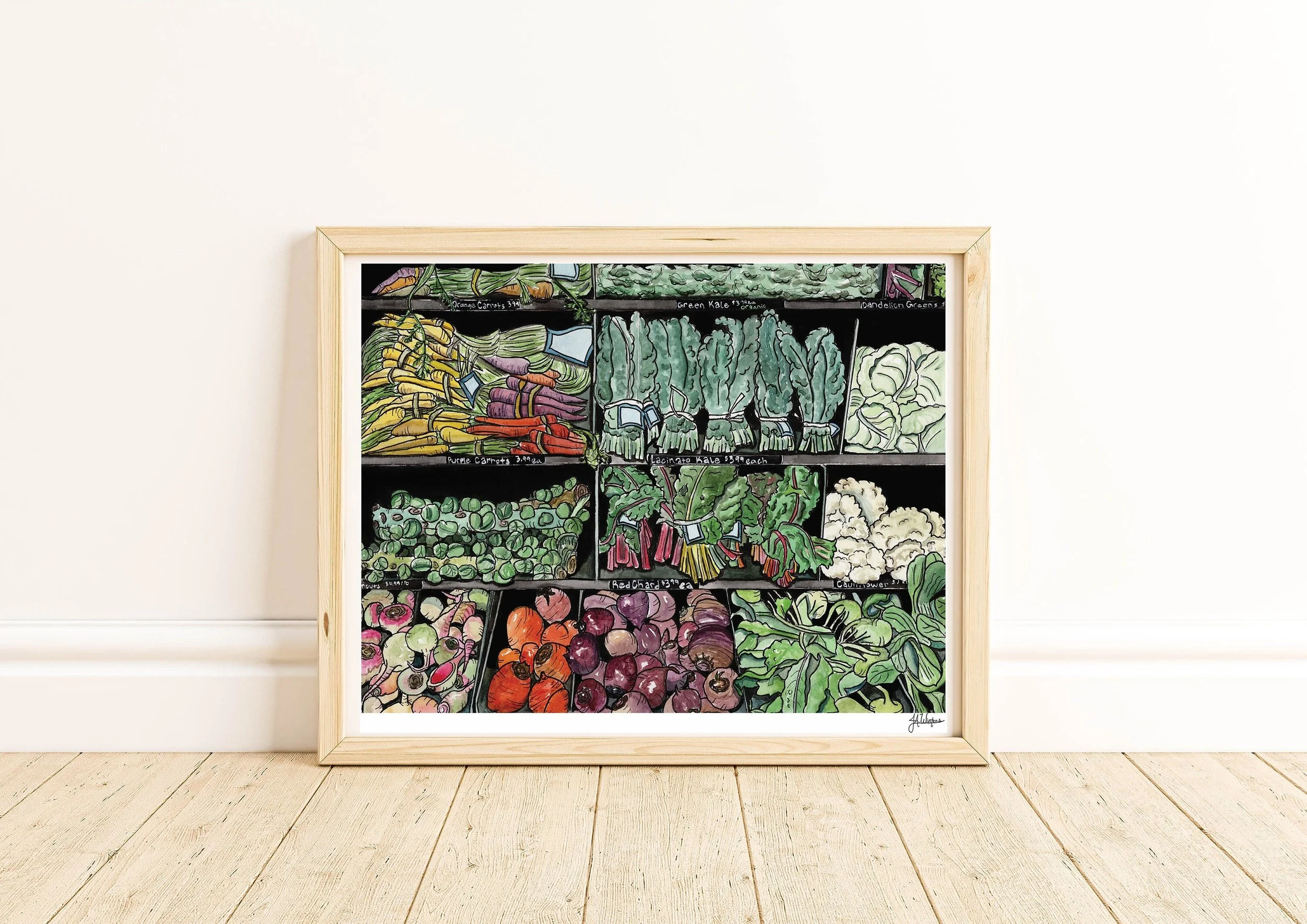 Abundance Vegetable Aisle Watercolor Art Print
