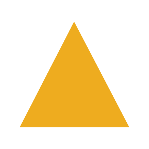 A golden-yellow equilateral triangle with the text "Triangular" above it and "Shape" below it.