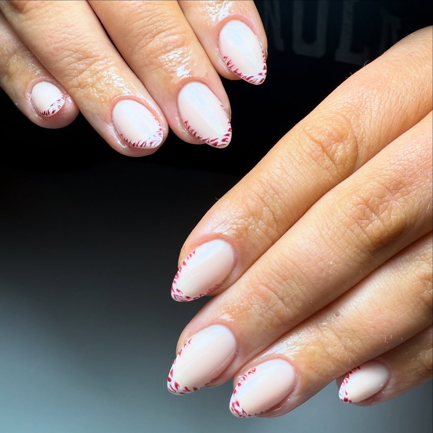 The cutest little zebra Frenchies from our @ktsnailsandbeauty 🦓❤️

Done using @glossifyofficial 

#frenchmanicure #gelnails #zebranails #frenchtips #nailart