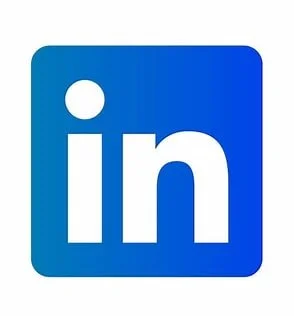 LinkedIn logo with white 'in' on a blue square background