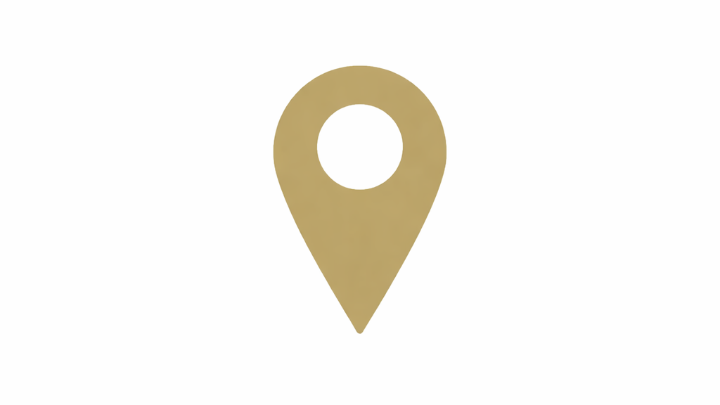 Gold map marker icon on a white background.