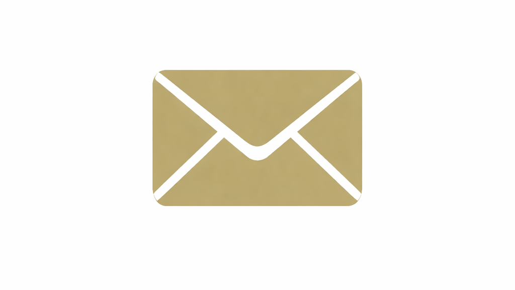 A gold-colored envelope icon on a white background.