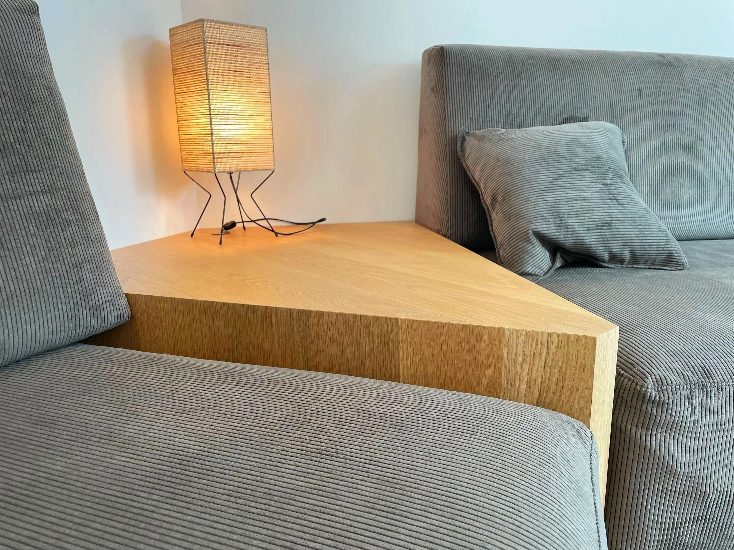 Custom White Oak Seating Set / Upholstered Sofa