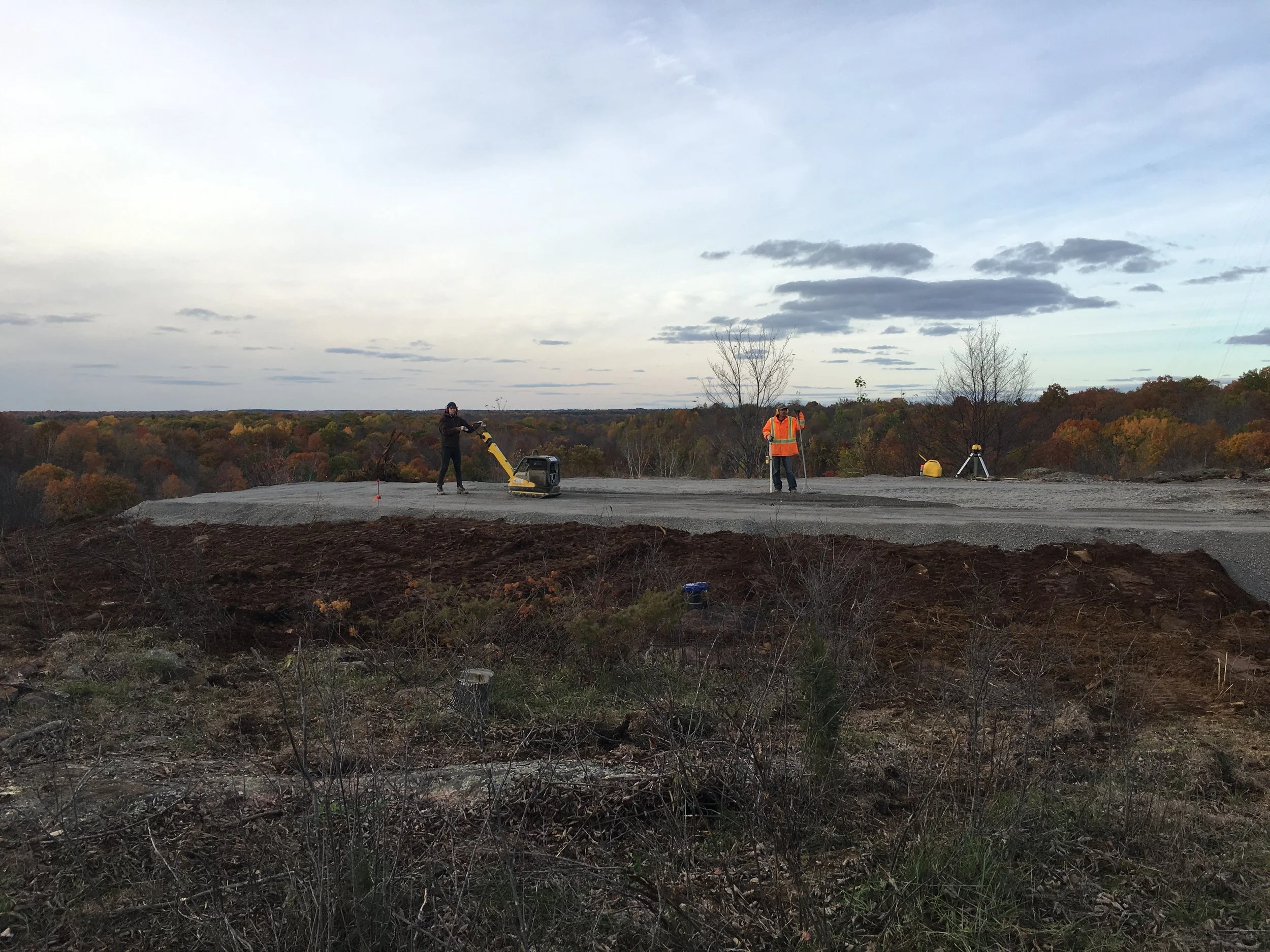 Site preparation work for rural building project
