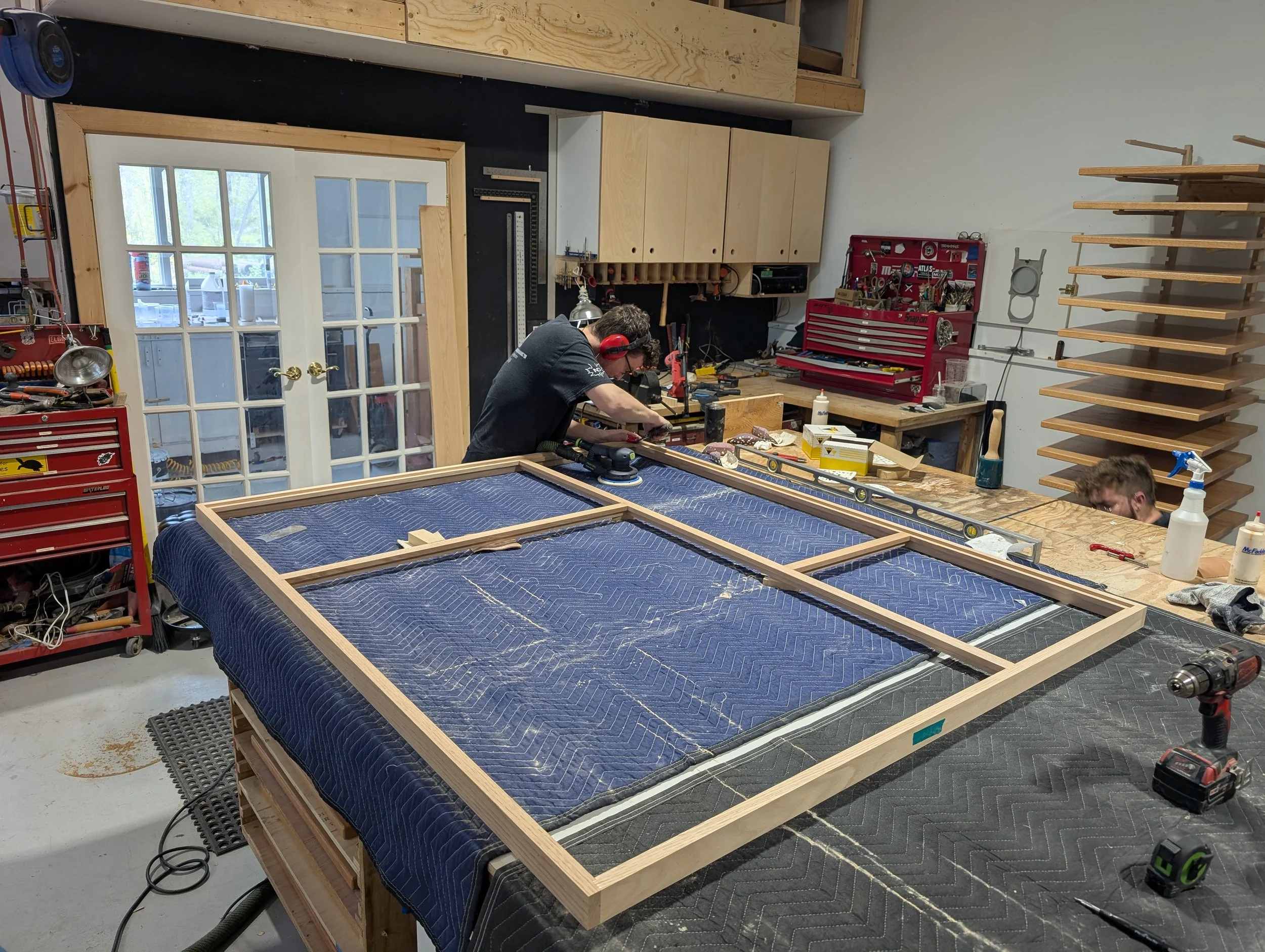 In-studio assembly of custom glazing project
